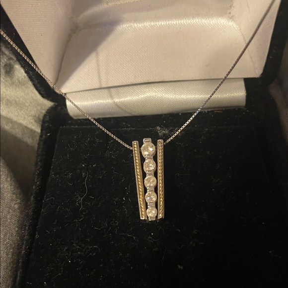 White gold and diamond necklace - Picture 2 of 3